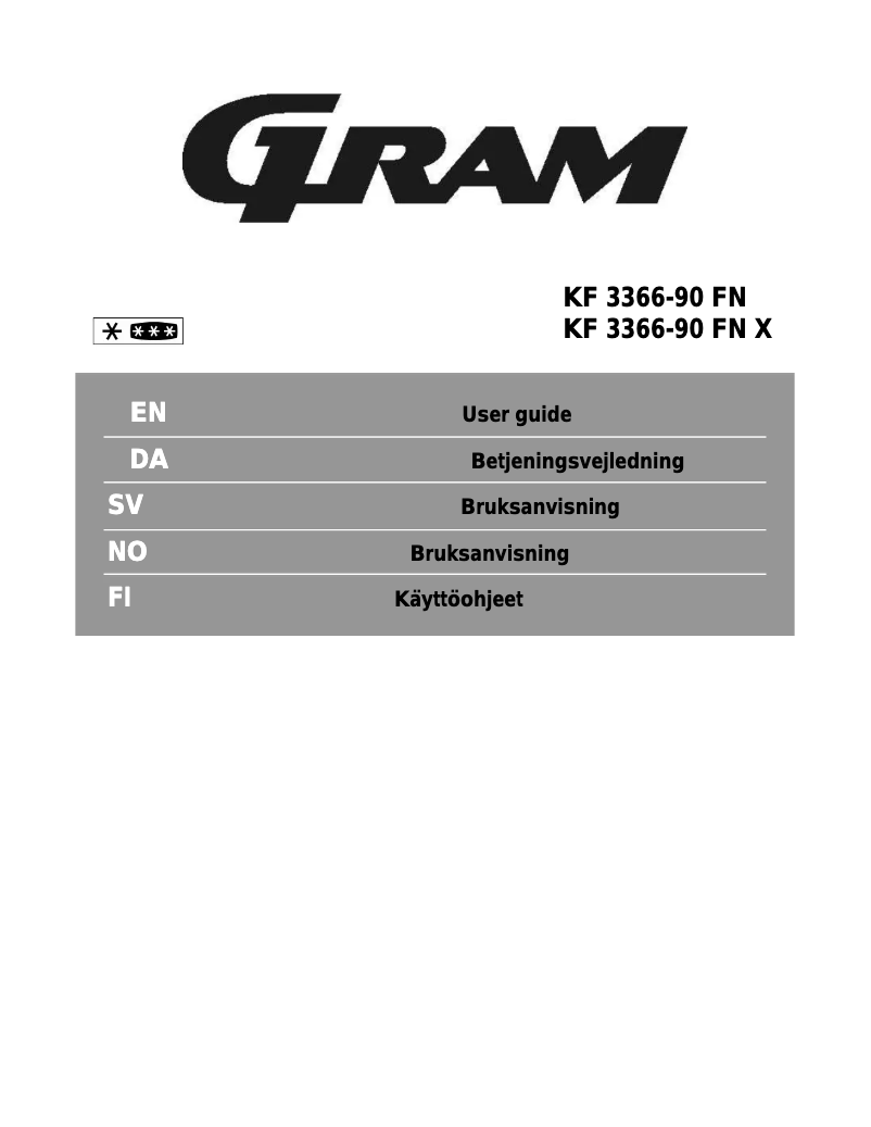 Page n°1 - Manuel utilisateur Gram KF 3366-90 FN
