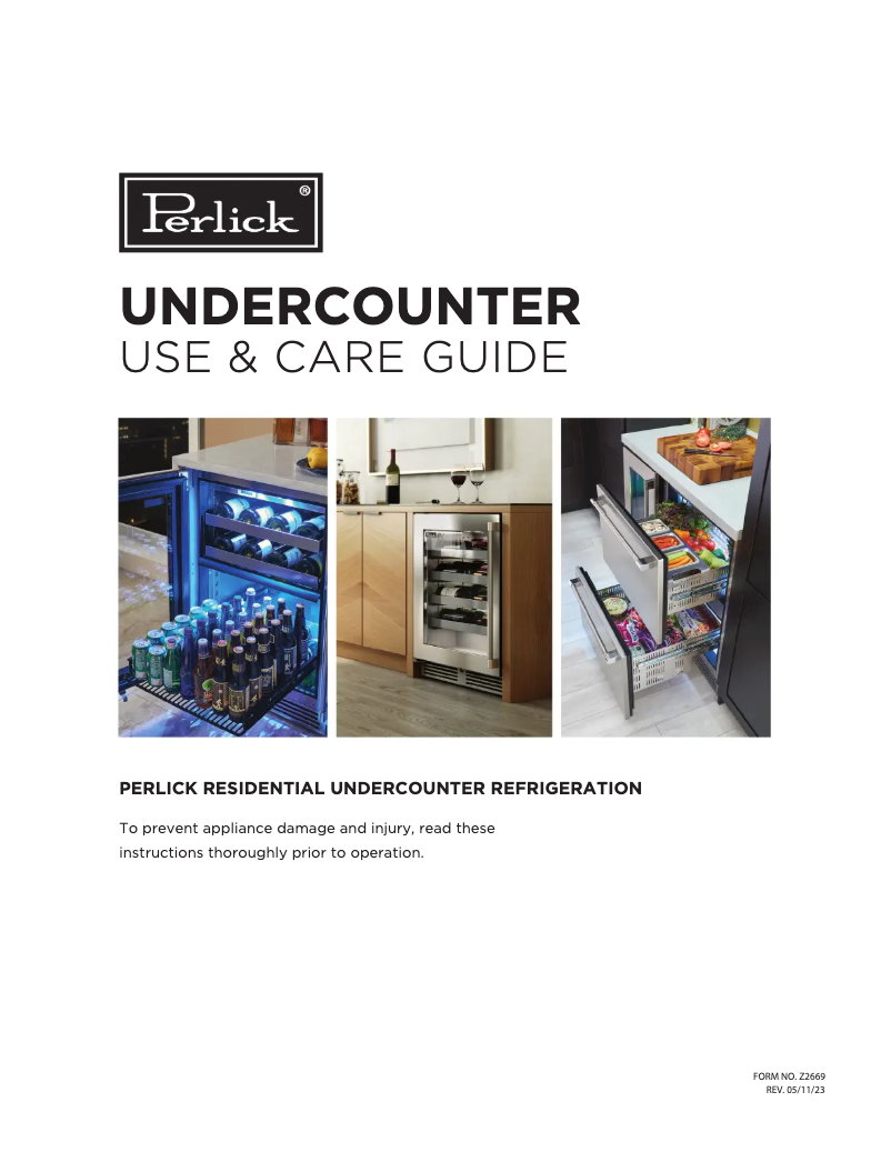 Page 1 de la notice Manuel utilisateur Perlick HP24RM-4