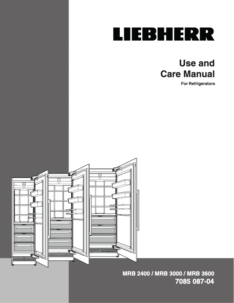 Page 1 de la notice Manuel d'utilisation et d'entretien Liebherr Monolith MRB 3600