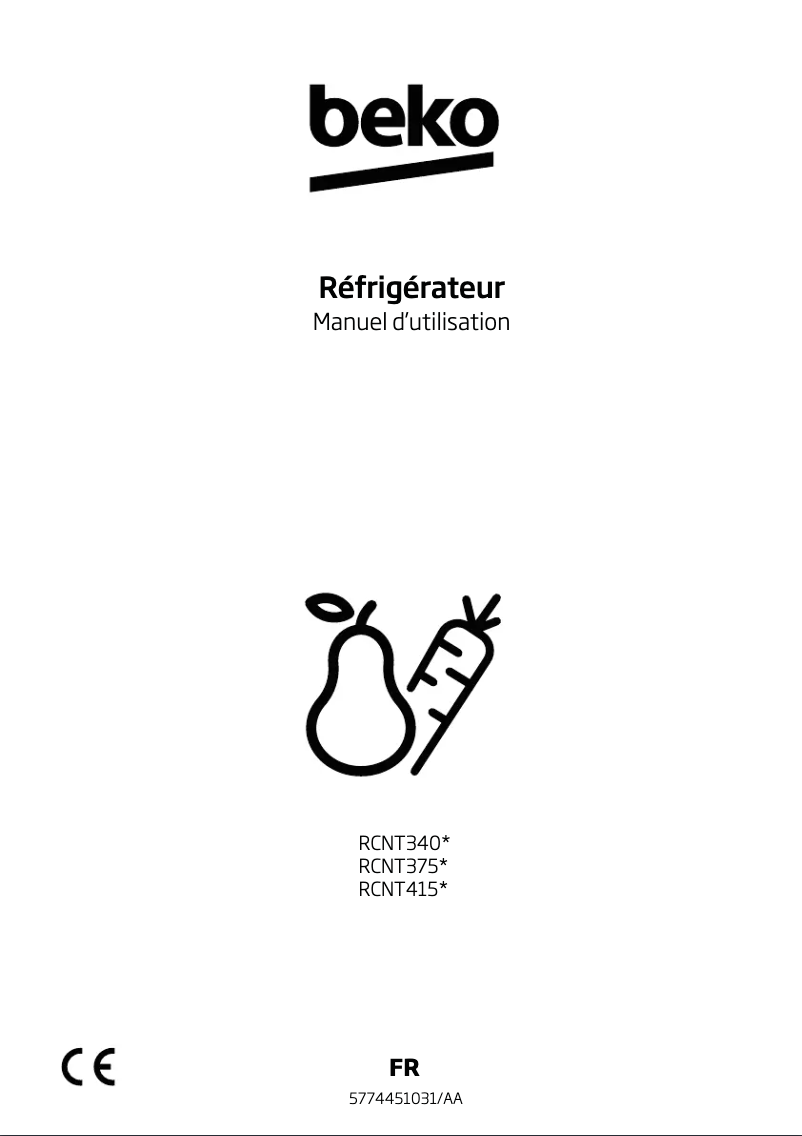 Image de la première page du manuel de l'appareil RCNT375E40ZXBN