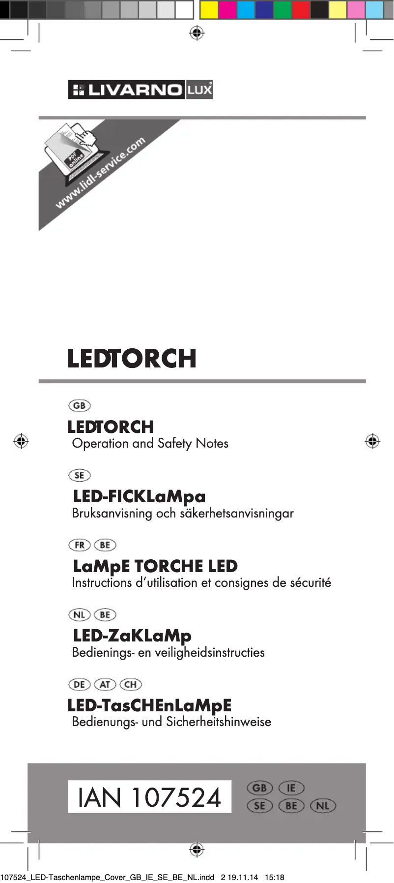 Page 1 de la notice Manuel utilisateur Livarno Lux IAN 111047