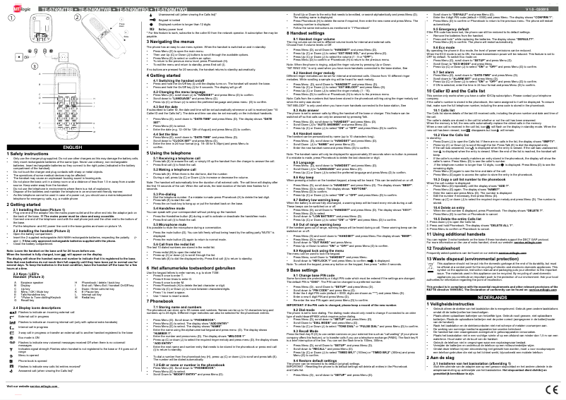 Imagen de la primera página del manual del dispositivo TE-5740MTWB