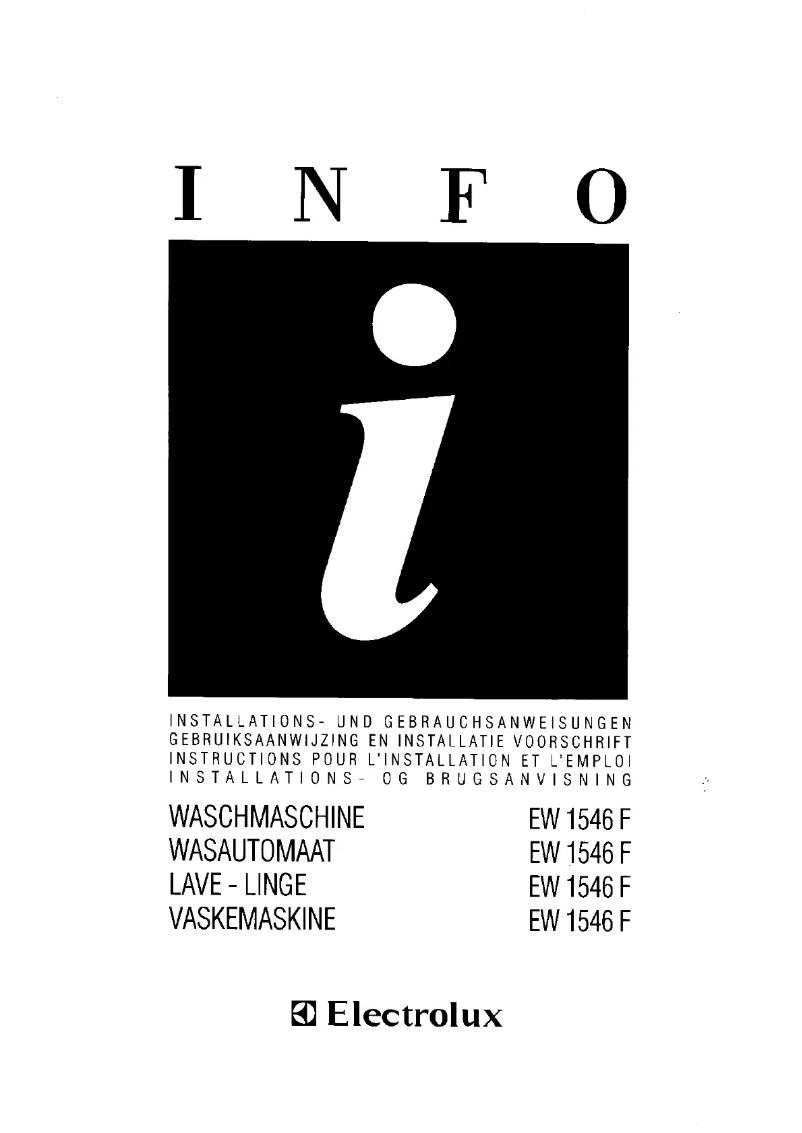 Page 1 de la notice Manuel utilisateur Electrolux EW1546F