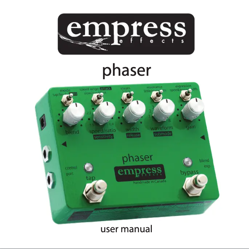 Page 1 de la notice Manuel utilisateur Empress Effects Phaser