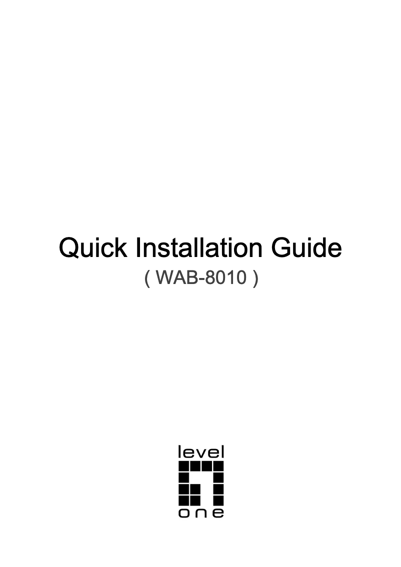 Page n°1 - Manuel utilisateur LevelOne WAB-8010