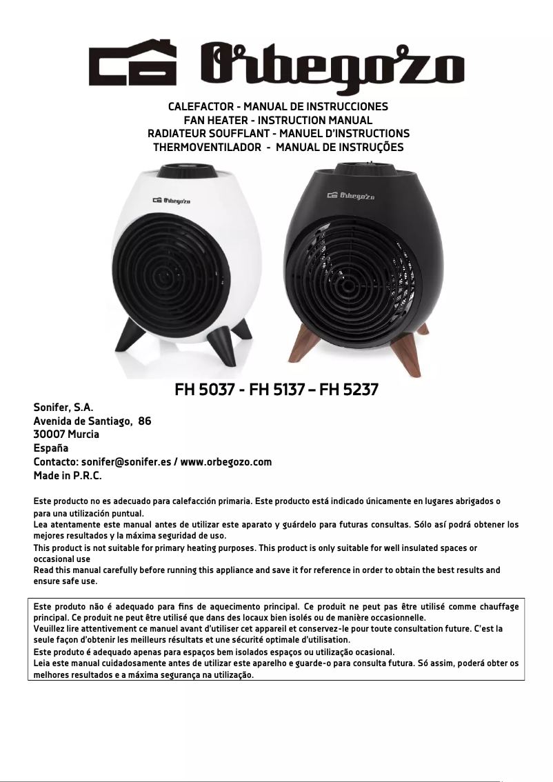 Image de la première page du manuel de l'appareil FH 5237