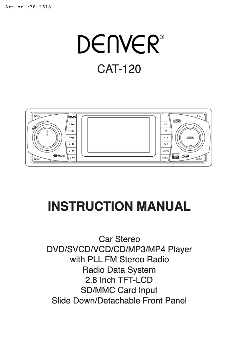 Imagen de la primera página del manual del dispositivo CAT-120