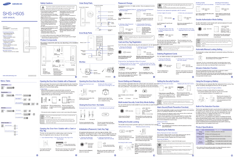 Image de la première page du manuel de l'appareil SHS-H505