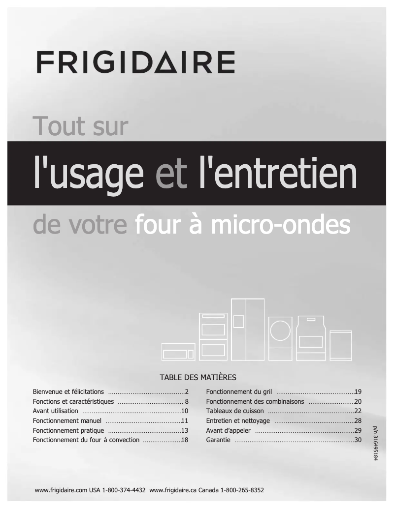 Page n°1 - Manuel utilisateur Frigidaire FFCT1278LS