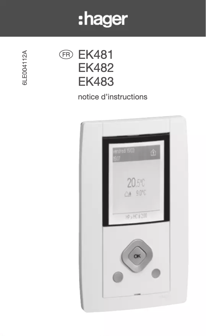 Page n°1 - Manuel utilisateur Hager EK482