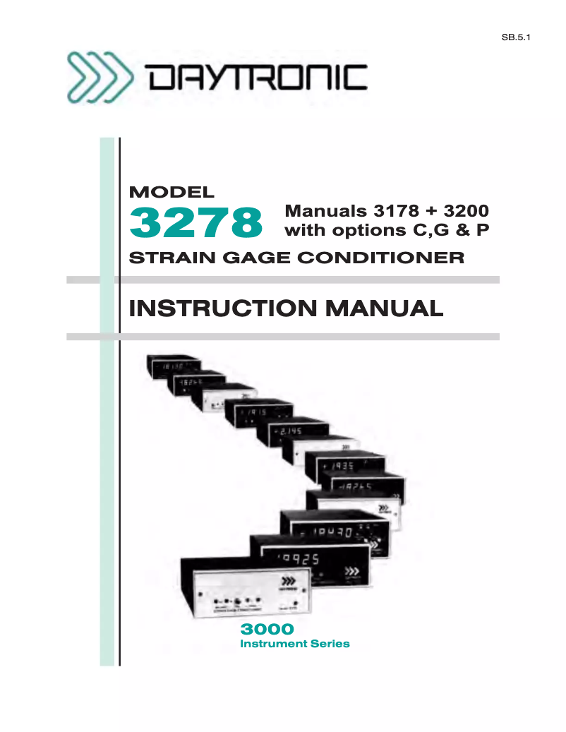 Page n°1 - Manuel utilisateur Daytronic 3278FP