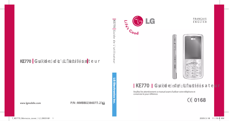 Page 1 de la notice Manuel utilisateur LG Shine