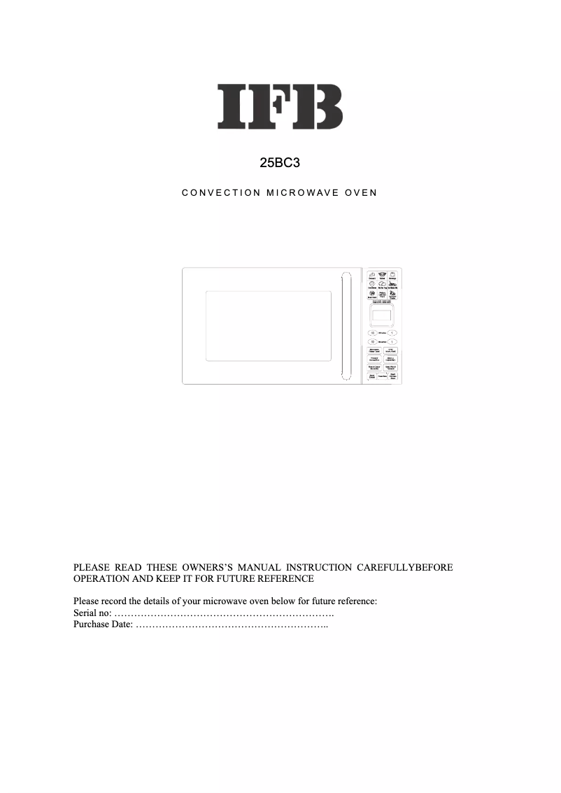 Page 1 de la notice Manuel utilisateur IFB 25BC3