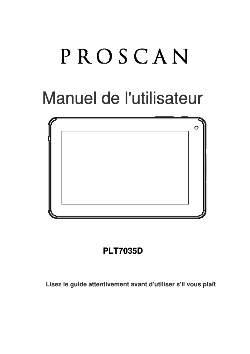Image de la première page du manuel de l'appareil PLT7035-D
