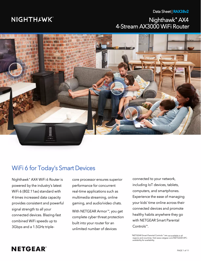 Image de la première page du manuel de l'appareil Nighthawk RAX38v2