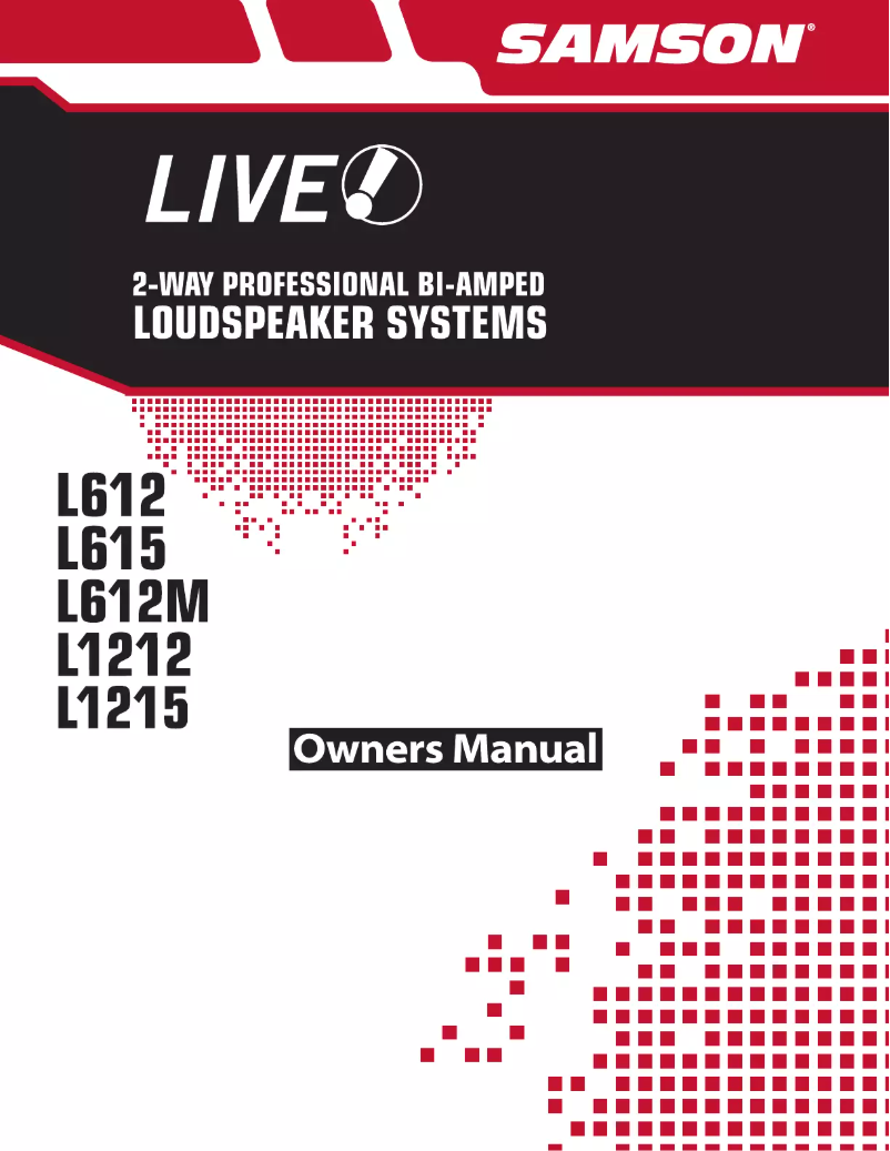 Page 1 of the manual User Manual Samson Live L612
