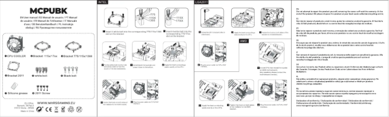 Page 1 de la notice Manuel utilisateur Mars Gaming MCPUBK