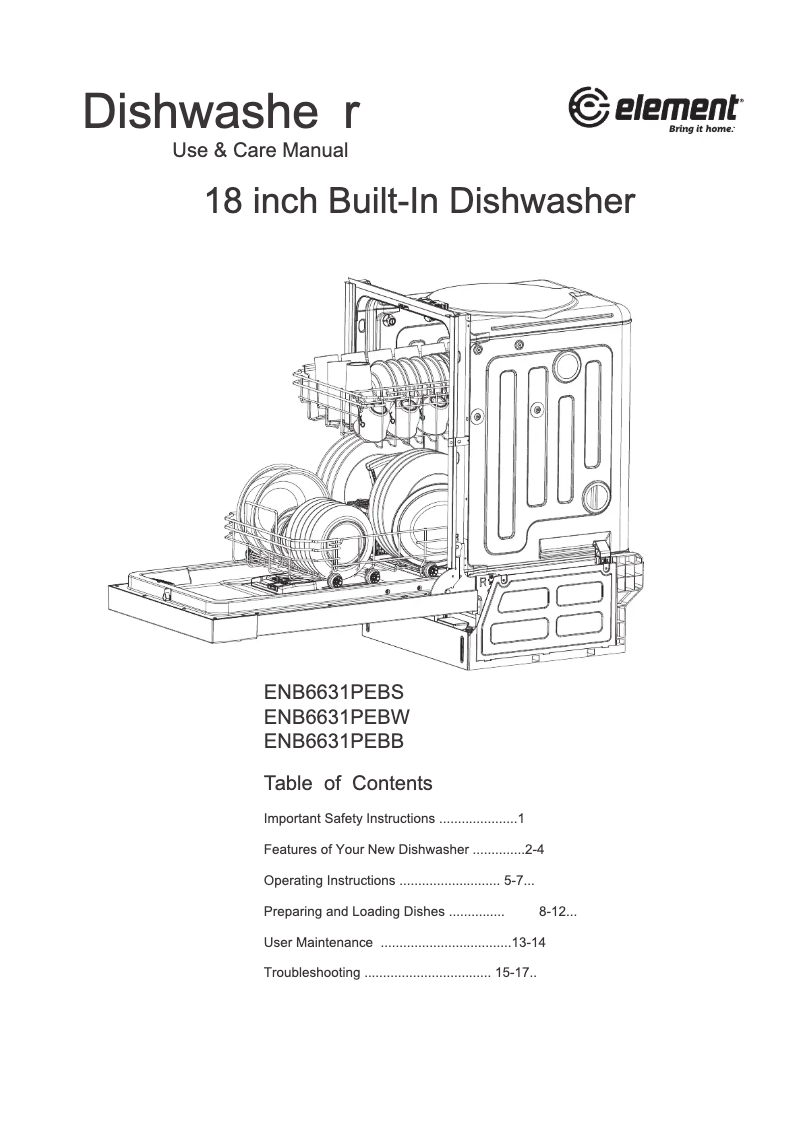 Image de la première page du manuel de l'appareil ENB6631PEBW