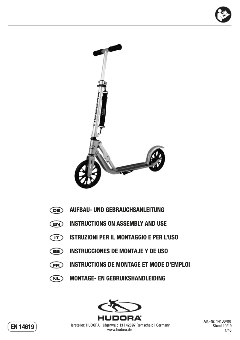 Página 1 del manual Manual de usuario Hudora Big Wheel Crossover 205