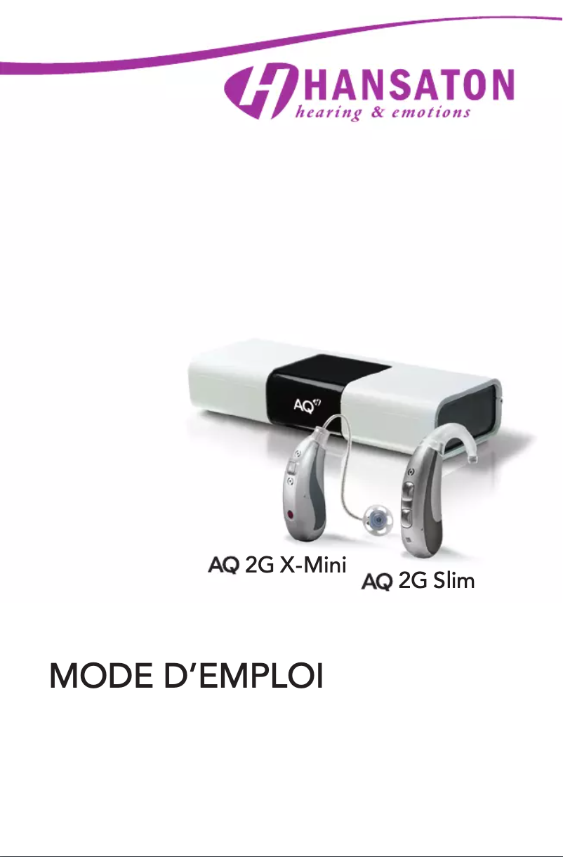 Page 1 de la notice Manuel utilisateur Hansaton AQ 2G X-Mini