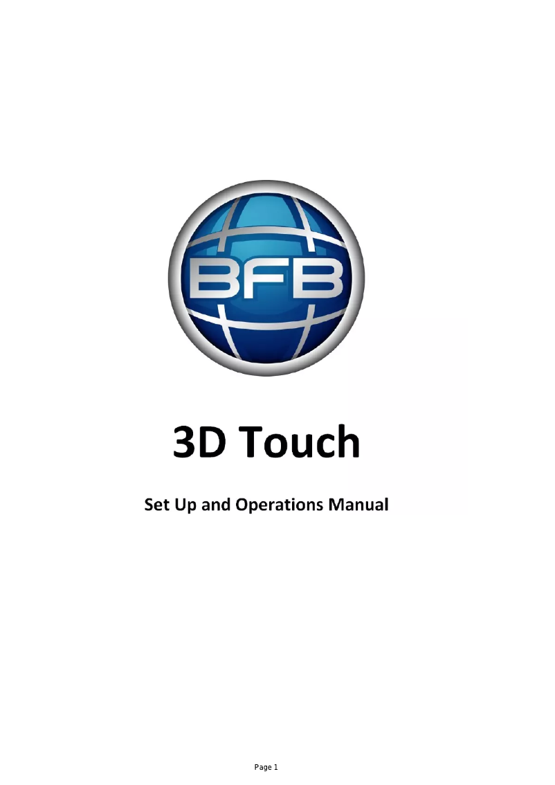 Page n°1 - Manuel utilisateur BFB 3D Touch
