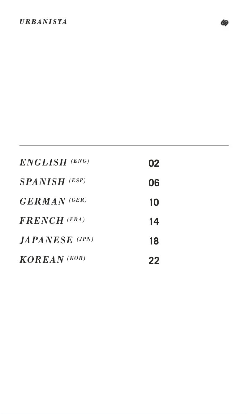 Page 1 de la notice Manuel utilisateur Urbanista Stockholm