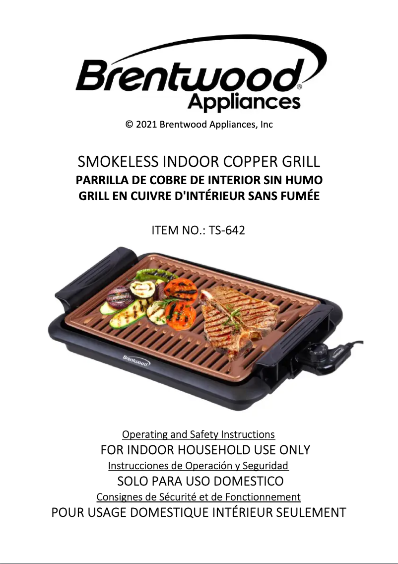 Page 1 de la notice Manuel utilisateur Brentwood TS-642