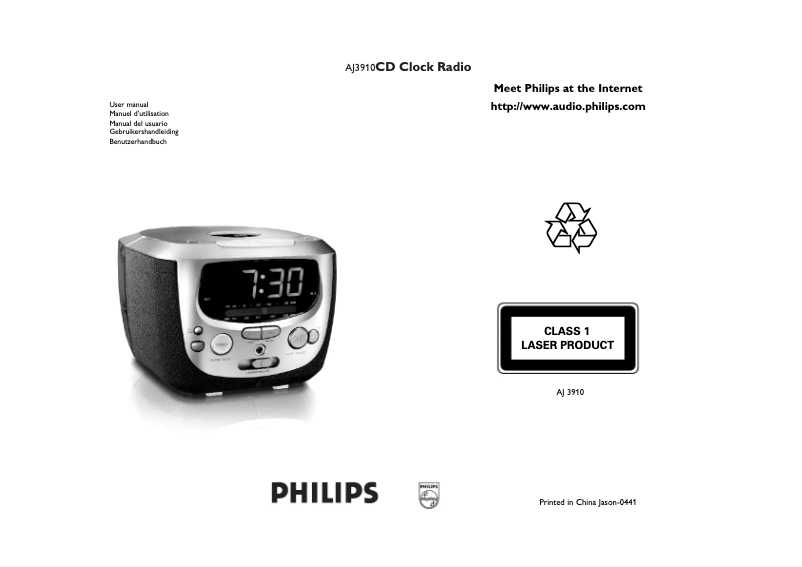 Page 1 of the manual User Manual Philips AJ3910