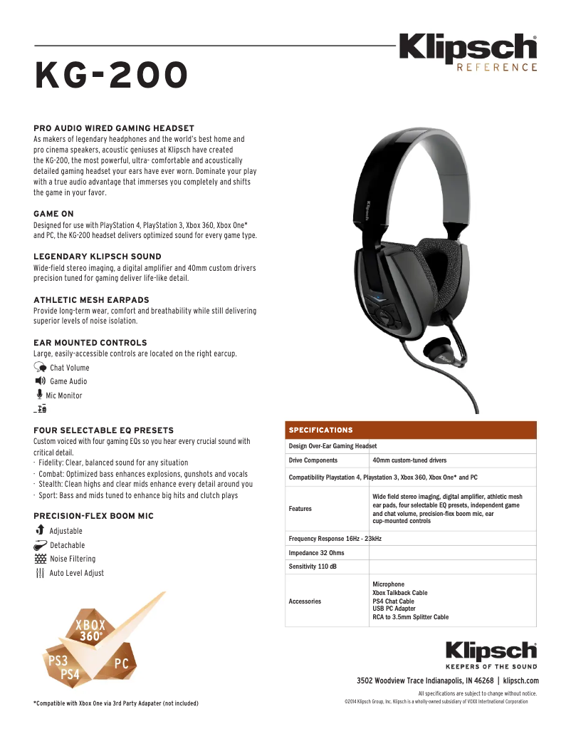 Image de la première page du manuel de l'appareil KG-200