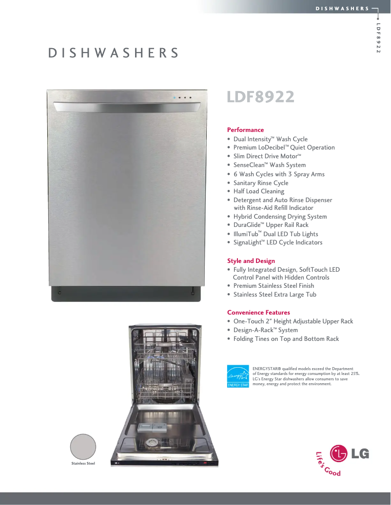 Image de la première page du manuel de l'appareil LDF8922ST