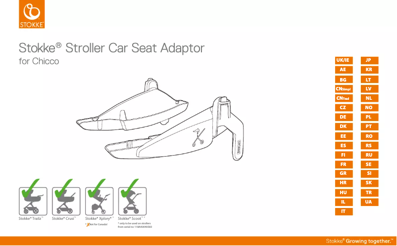 Page 1 de la notice Manuel utilisateur Stokke Stroller Car Seat Adaptor for Chicco