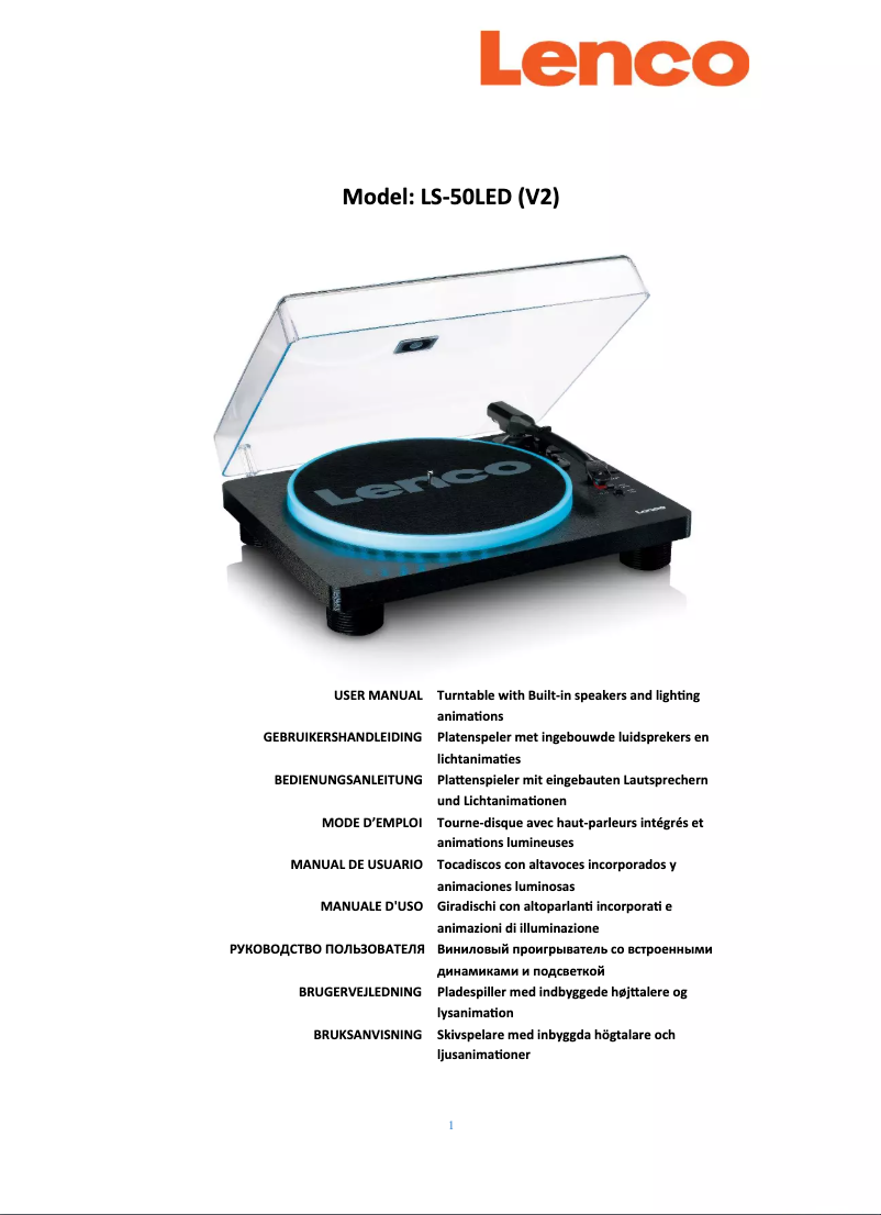 Page 1 de la notice Manuel utilisateur Lenco LS-50LED