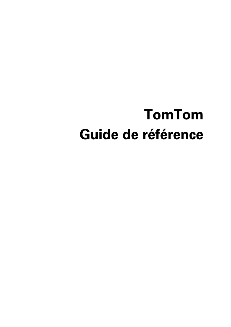 Page n°1 - Manuel utilisateur TomTom GO 2505 TM