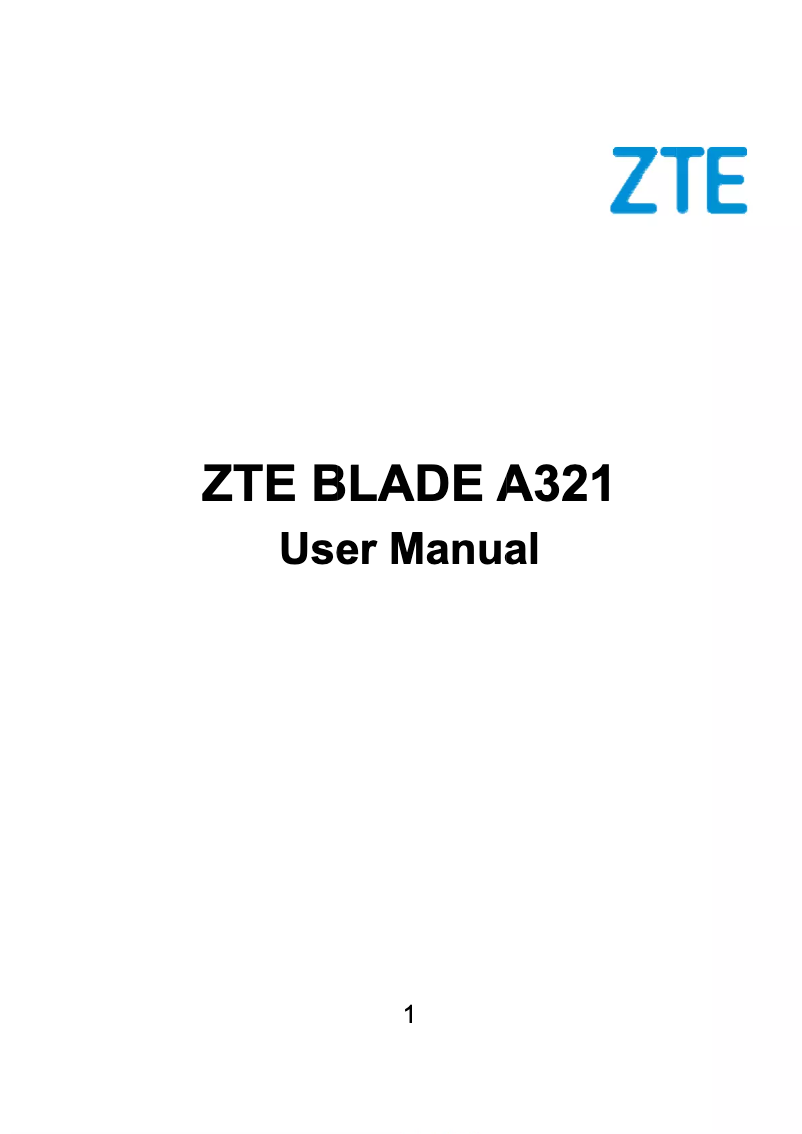 Image de la première page du manuel de l'appareil Blade A321