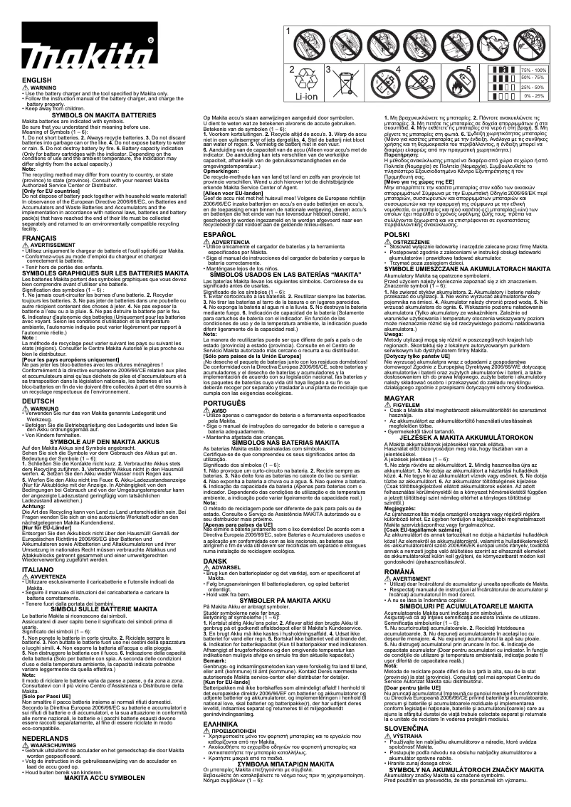 Page 1 de la notice Manuel utilisateur Makita BL1041B