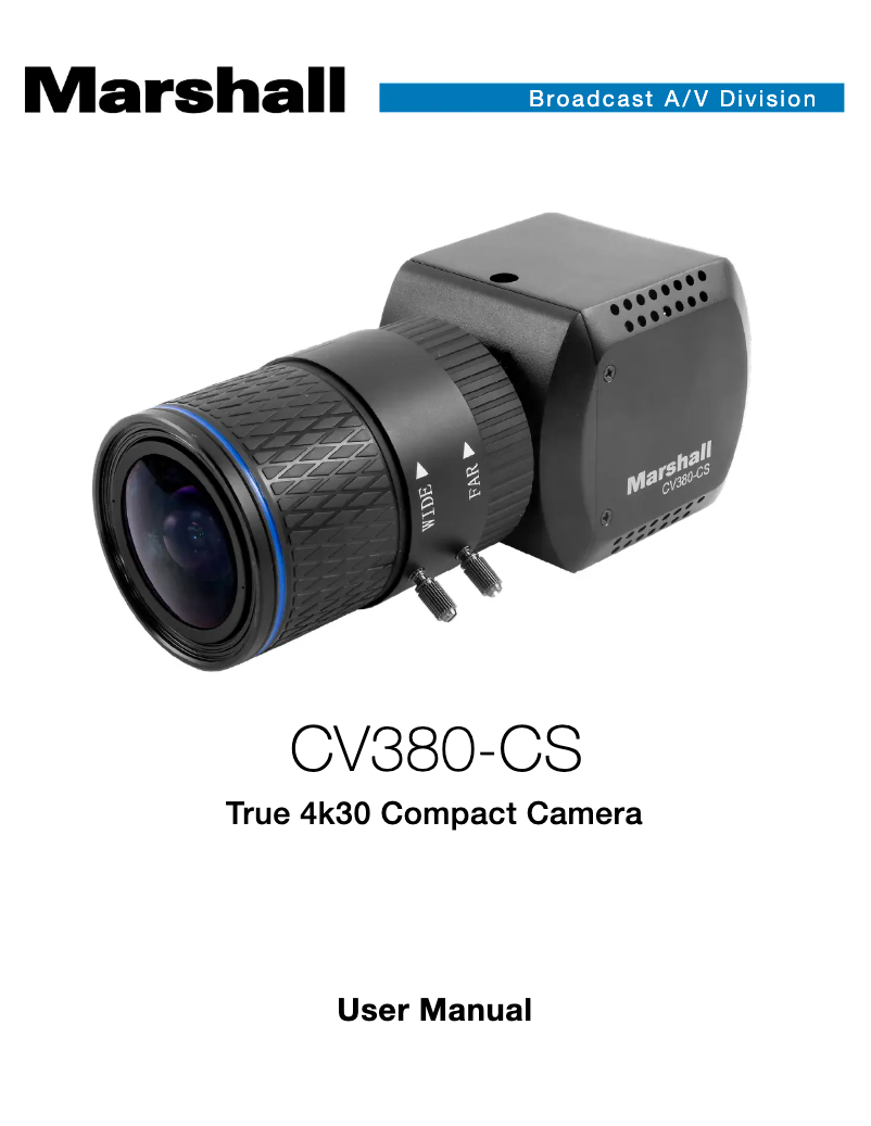 Page 1 de la notice Manuel utilisateur Marshall Electronics CV380-CS