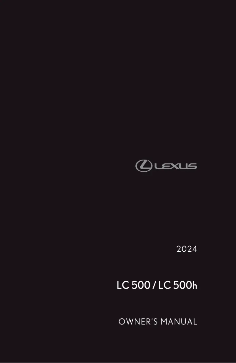 Page 1 de la notice Manuel utilisateur Lexus LC 500h (2024)