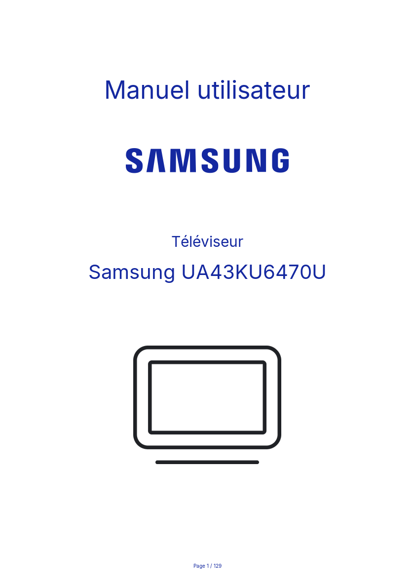 Image de la première page du manuel de l'appareil UA43KU6470U