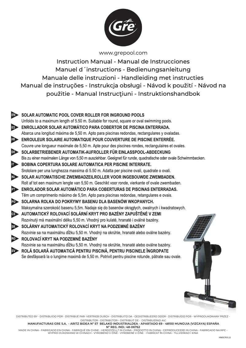 Page 1 de la notice Manuel utilisateur Gre SCR55