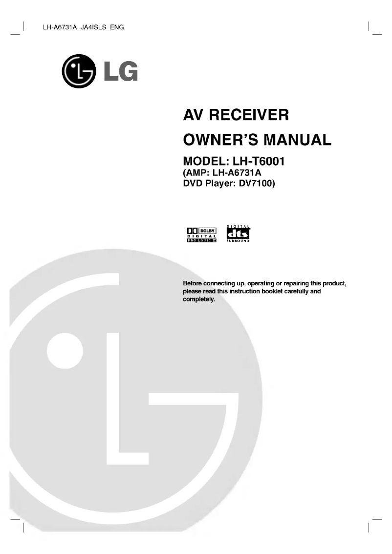 Image de la première page du manuel de l'appareil LH-A6731A