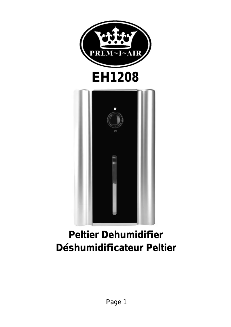 Page 1 de la notice Manuel utilisateur Prem-I-Air EH1208