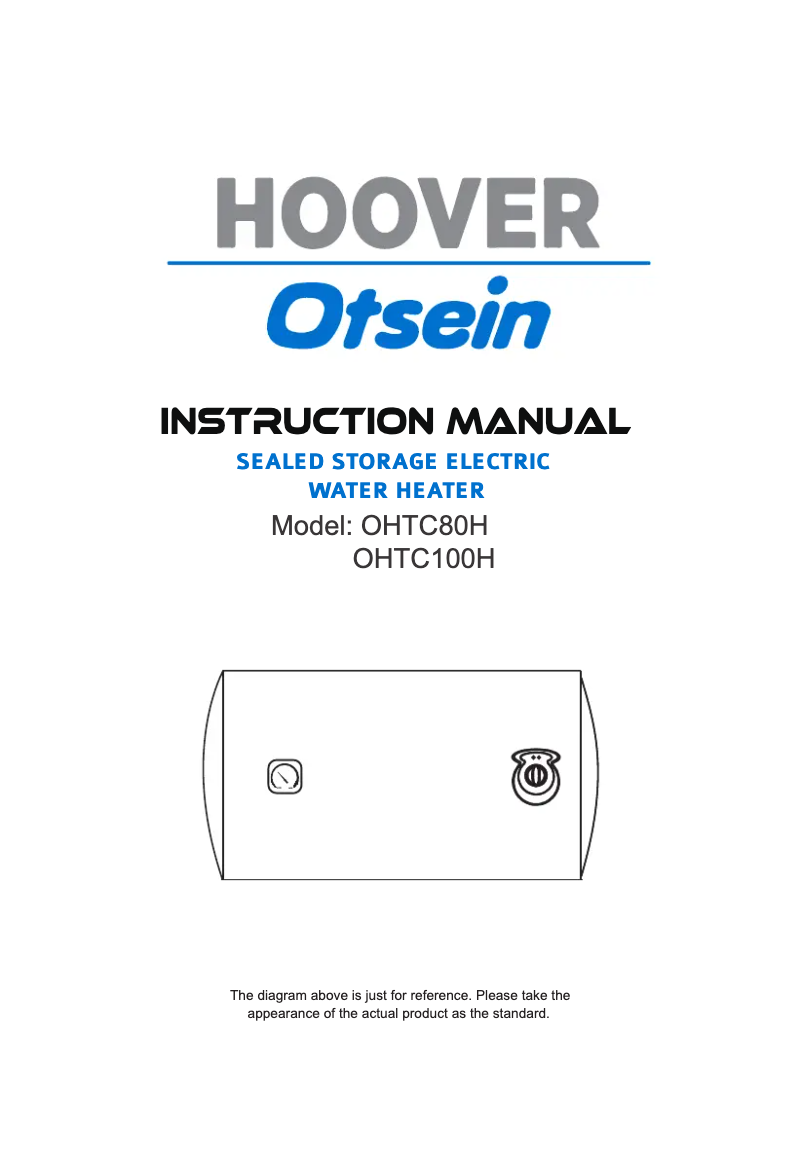 Page 1 de la notice Manuel utilisateur Otsein-Hoover OHTC100H