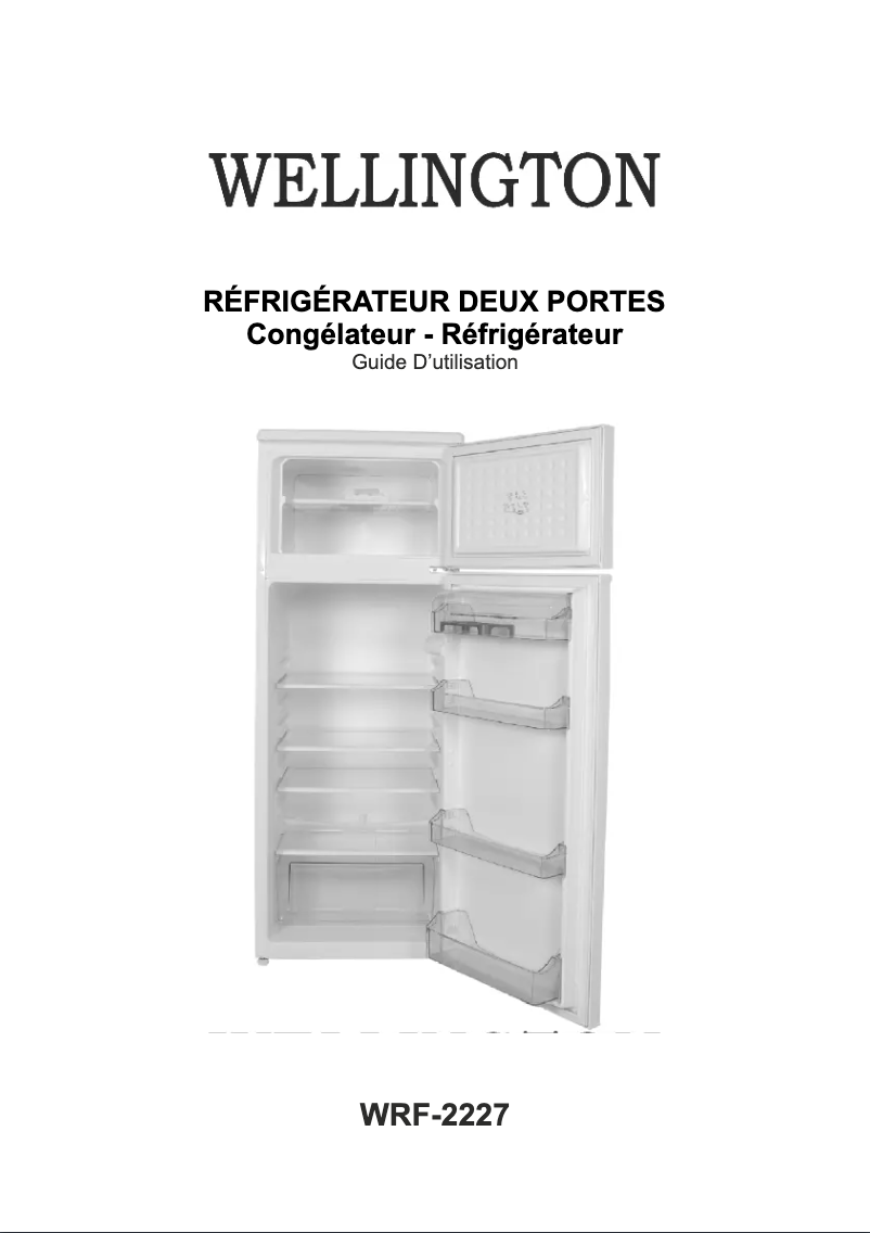 Page 1 de la notice Manuel utilisateur Wellington WRF-2227