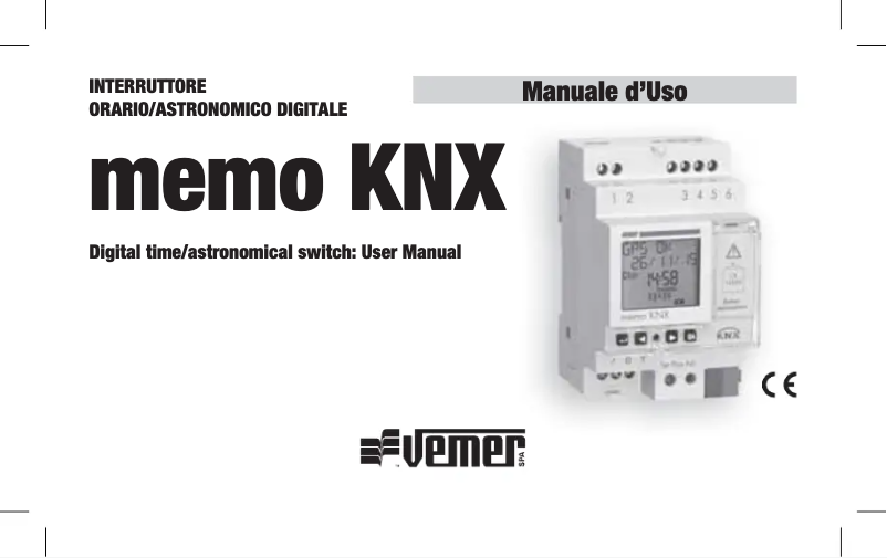 Page 1 de la notice Manuel utilisateur Vemer memo KNX