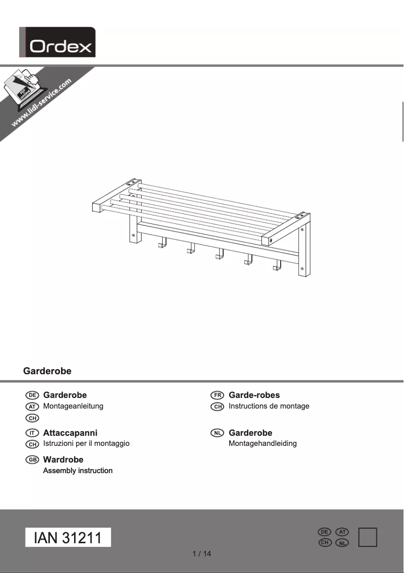 Page n°1 - Manuel utilisateur Ordex IAN 31211