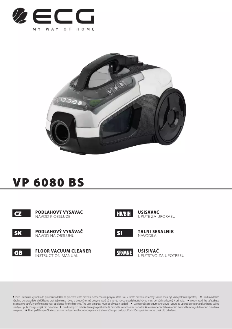 Image de la première page du manuel de l'appareil VP 6080 BS