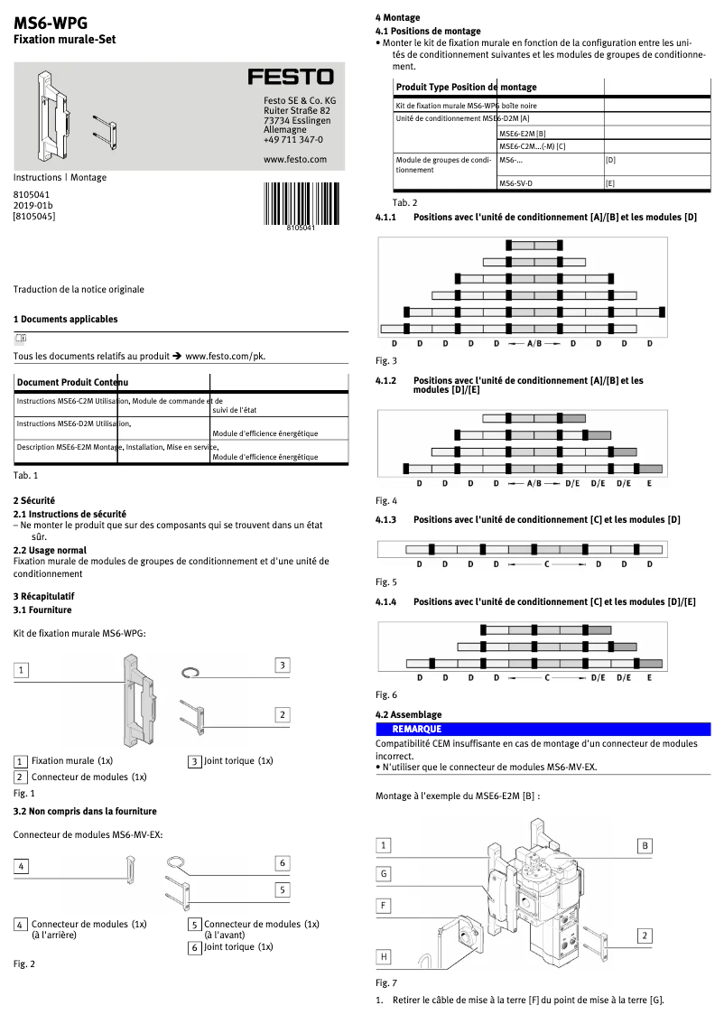 Image de la première page du manuel de l'appareil MS6-WPG