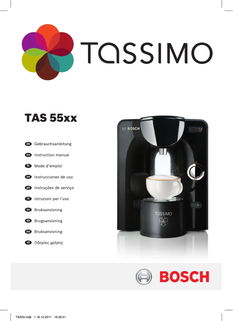 Page n°1 - Manuel utilisateur Bosch Tassimo Charmy TAS5542
