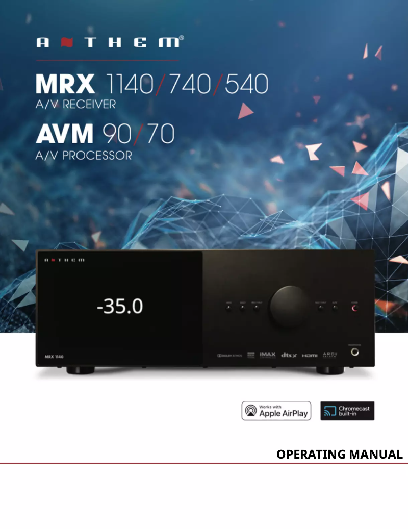 Page 1 de la notice Manuel utilisateur Anthem MRX 740 8K