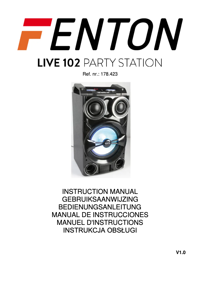 Page 1 de la notice Manuel utilisateur Fenton LIVE102